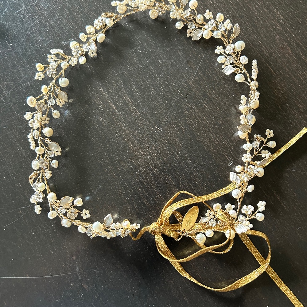 Twigs and honey bridal headpiece